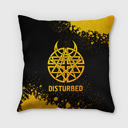 Подушка квадратная Disturbed - gold gradient