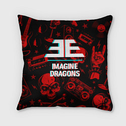 Подушка квадратная Imagine Dragons rock glitch, цвет: 3D-принт