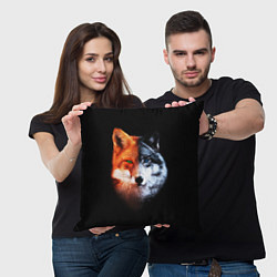 Подушка квадратная Волк и Лисица, цвет: 3D-принт — фото 2