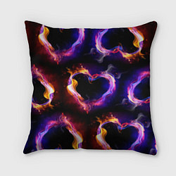 Подушка квадратная Пламенное сердце - паттерн, цвет: 3D-принт