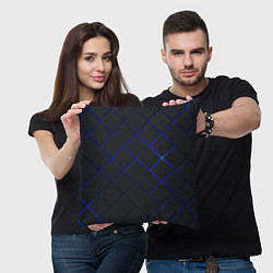 Подушка квадратная Неоновая текстура прямоугольники, цвет: 3D-принт — фото 2