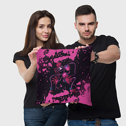 Подушка квадратная Poppy Playtime pink - Мамочка длинные ноги, цвет: 3D-принт — фото 2