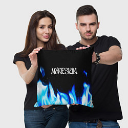 Подушка квадратная Maneskin blue fire, цвет: 3D-принт — фото 2