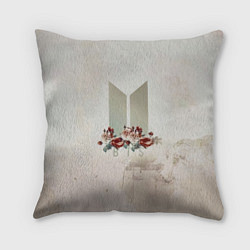 Подушка квадратная BTS Logo And Flowers