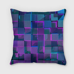 Подушка квадратная Неоновый киберпанк кубизм, цвет: 3D-принт