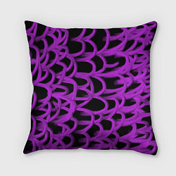 Подушка квадратная Нити из фиолетовой краски