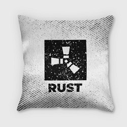Подушка квадратная Rust с потертостями на светлом фоне, цвет: 3D-принт