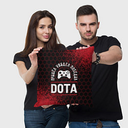 Подушка квадратная Dota пришел, увидел, победил, цвет: 3D-принт — фото 2