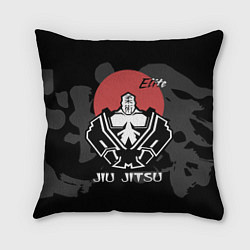 Подушка квадратная Jiu-Jitsu red sun logo, цвет: 3D-принт
