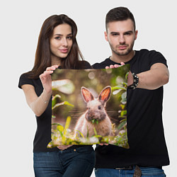 Подушка квадратная Милый кролик, цвет: 3D-принт — фото 2