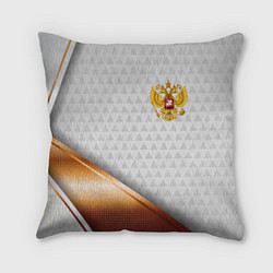 Подушка квадратная Герб РФ с золотой вставкой