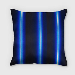 Подушка квадратная Неоновое синее свечение, цвет: 3D-принт