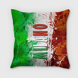 Подушка квадратная Флаг Италии - кляксы, цвет: 3D-принт