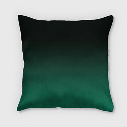 Подушка квадратная Черный и бирюзово - зеленый, текстурированный под