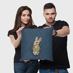 Подушка квадратная Кролик с фонариком, цвет: 3D-принт — фото 2