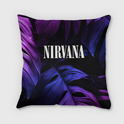 Подушка квадратная Nirvana neon monstera
