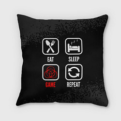 Подушка квадратная Eat, sleep, Elden Ring, repeat, цвет: 3D-принт