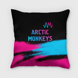 Подушка квадратная Arctic Monkeys - neon gradient: символ сверху