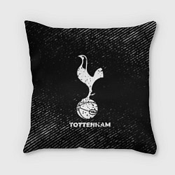 Подушка квадратная Tottenham с потертостями на темном фоне