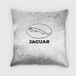 Подушка квадратная Jaguar с потертостями на светлом фоне