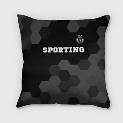 Подушка квадратная Sporting sport на темном фоне: символ сверху
