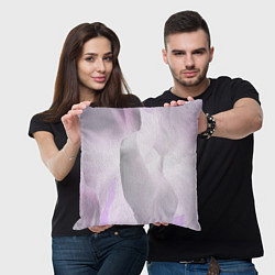 Подушка квадратная Розовый абстрактный бархат, цвет: 3D-принт — фото 2