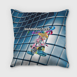 Подушка квадратная Принцесса Персик гонщица - Mario Kart 8 Deluxe, цвет: 3D-принт