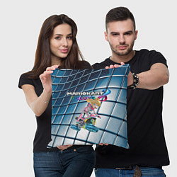 Подушка квадратная Принцесса Персик гонщица - Mario Kart 8 Deluxe, цвет: 3D-принт — фото 2