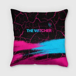 Подушка квадратная The Witcher - neon gradient: символ сверху