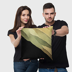 Подушка квадратная Акварельные полосы на черном фоне, цвет: 3D-принт — фото 2