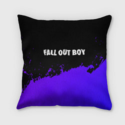 Подушка квадратная Fall Out Boy purple grunge