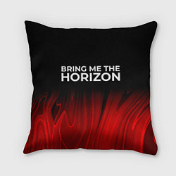 Подушка квадратная Bring Me the Horizon red plasma, цвет: 3D-принт