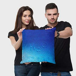 Подушка квадратная Вода - H2O, цвет: 3D-принт — фото 2
