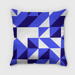 Подушка квадратная Абстрактный сине-белый паттерн, цвет: 3D-принт