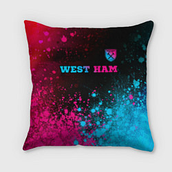 Подушка квадратная West Ham - neon gradient: символ сверху