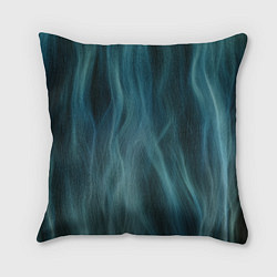 Подушка квадратная Прерывистый абстрактный синий дым во тьме