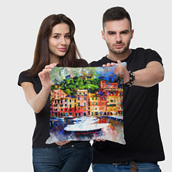 Подушка квадратная Картина красочный город, цвет: 3D-принт — фото 2