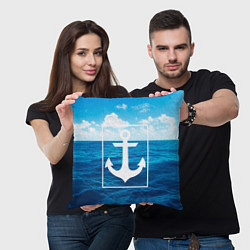 Подушка квадратная Anchor - marine theme, цвет: 3D-принт — фото 2