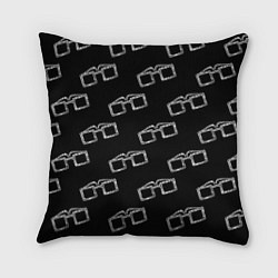 Подушка квадратная Модные очки черно-белый узор