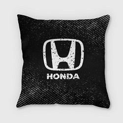 Подушка квадратная Honda с потертостями на темном фоне