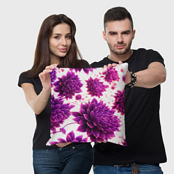 Подушка квадратная Яркие цветочные бутоны, цвет: 3D-принт — фото 2