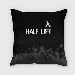 Подушка квадратная Half-Life glitch на темном фоне: символ сверху