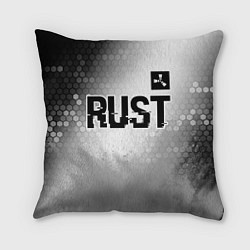 Подушка квадратная Rust glitch на светлом фоне: символ сверху