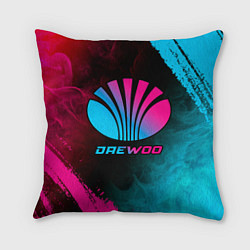 Подушка квадратная Daewoo - neon gradient, цвет: 3D-принт