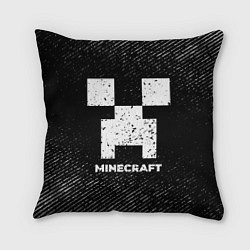 Подушка квадратная Minecraft с потертостями на темном фоне