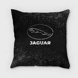 Подушка квадратная Jaguar с потертостями на темном фоне