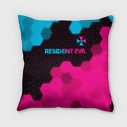 Подушка квадратная Resident Evil - neon gradient: символ сверху