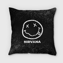 Подушка квадратная Nirvana с потертостями на темном фоне