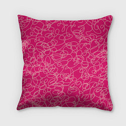 Подушка квадратная Особо розовый Девчачий, цвет: 3D-принт