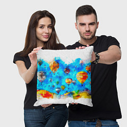 Подушка квадратная Воздушные шары на фоне голубого неба рисунок, цвет: 3D-принт — фото 2